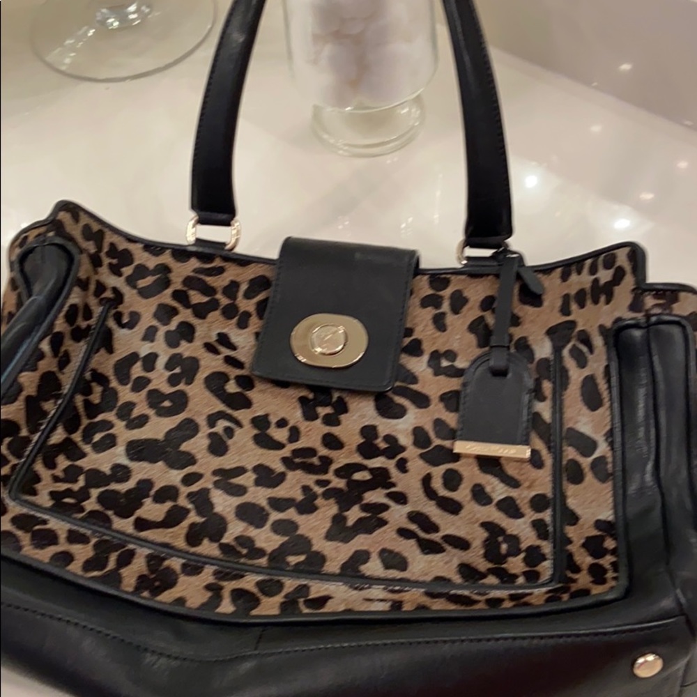 Cole Haan leather/calf hair handbag - Picture 6 of 7